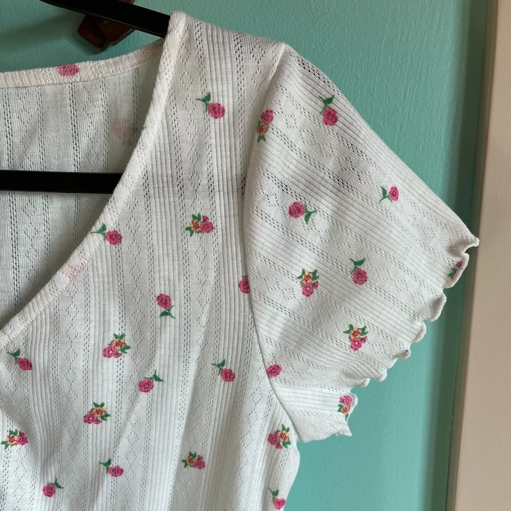 🆕 For Love & Lemons x Victoria’s Secret Blossom Pointelle Top - Picture 3 of 9